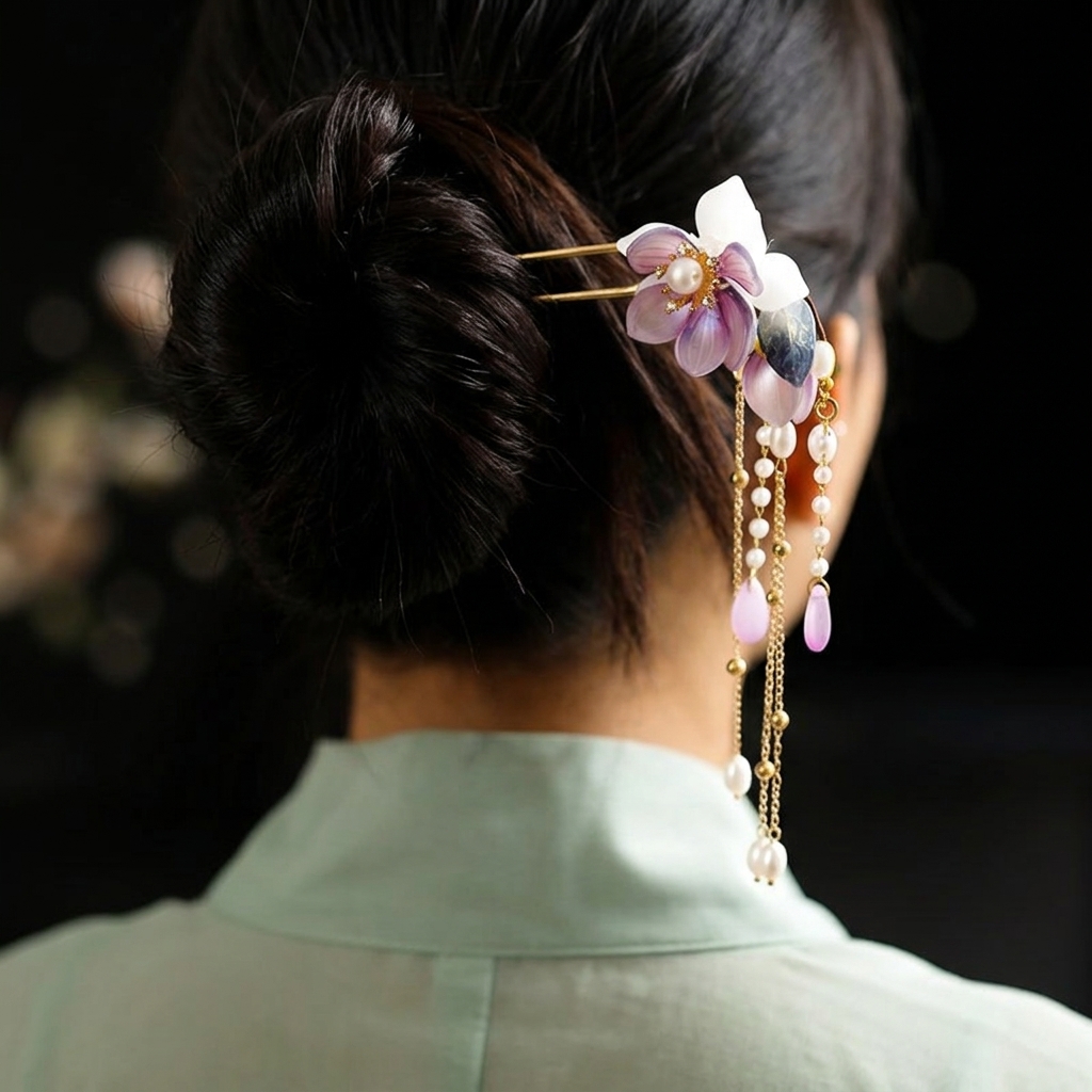 Alloy U Shaped Hair Pin With O - Orchid Phalaenopsis review and price