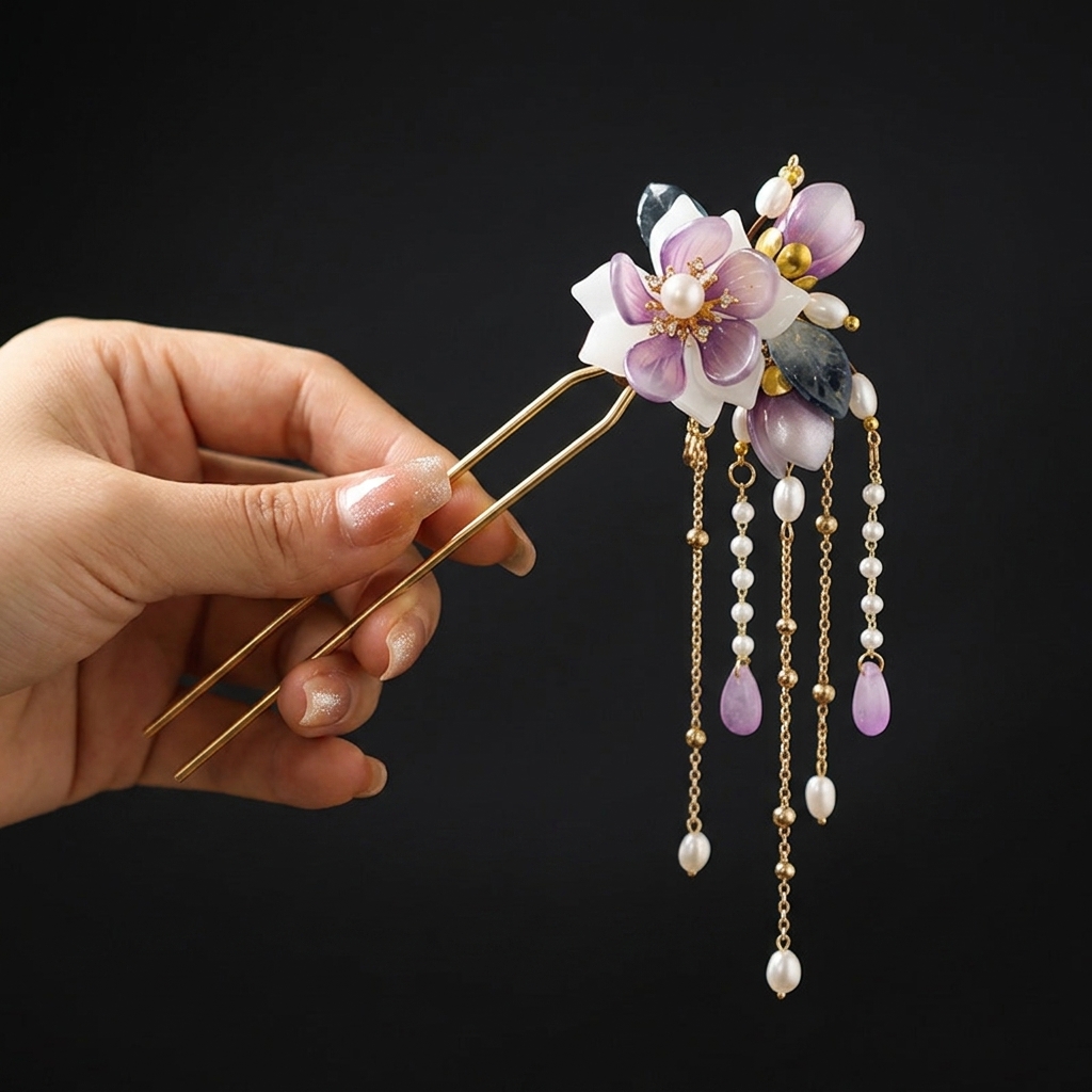 Alloy U Shaped Hair Pin With O - Orchid Phalaenopsis review and price