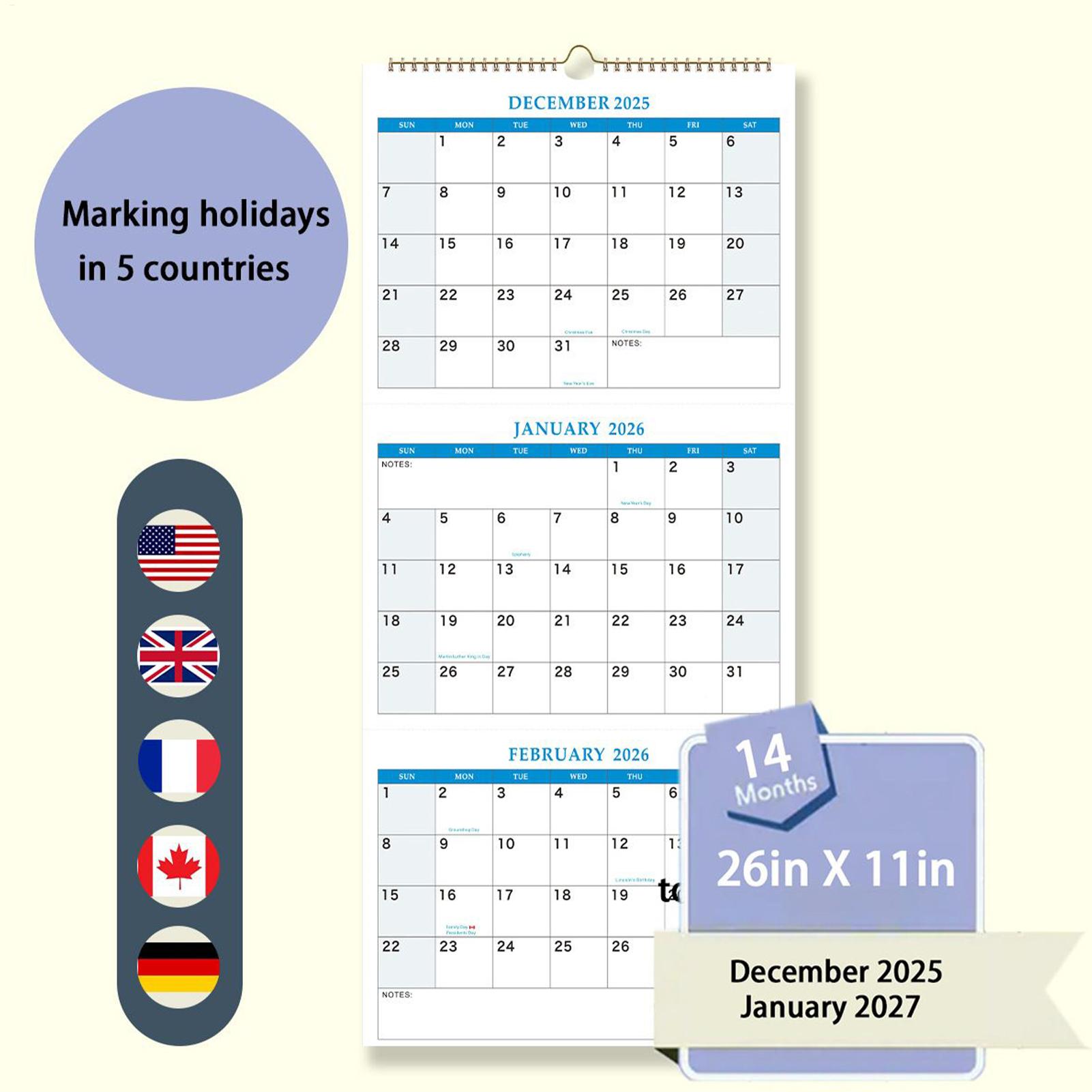 2026 Large Wall Calendar 3 Mon - Planned Parenthood review and price