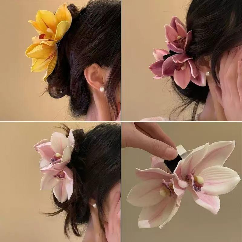 Large Orchid Flower Hair Claw  - Orchid Phalaenopsis review and price